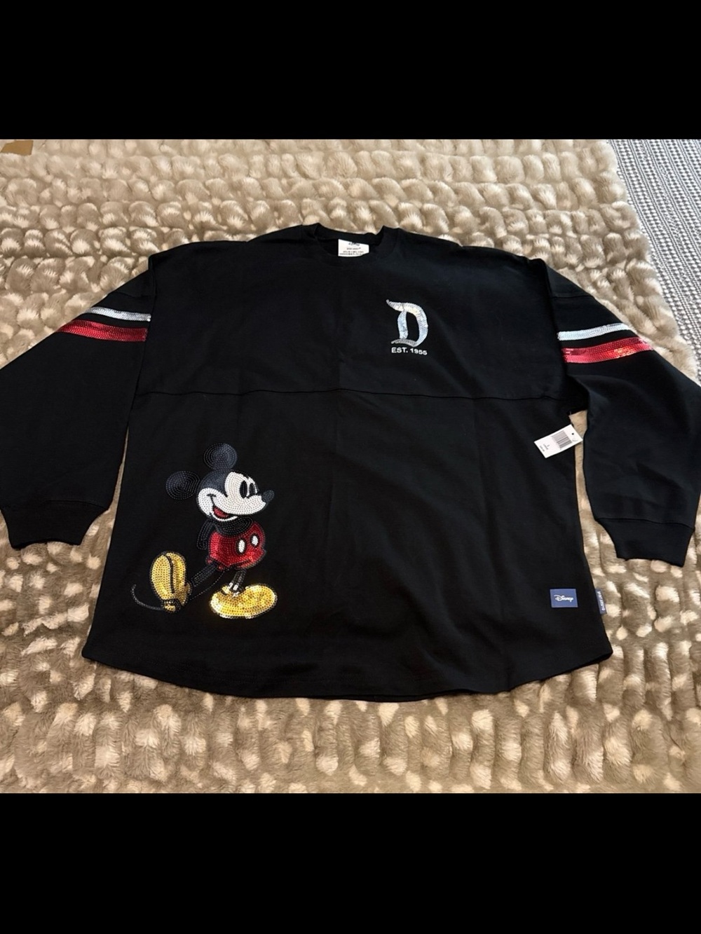 Disneyland Classic Mickey Sequin Spirit Jersey Unisex Size Large NWT